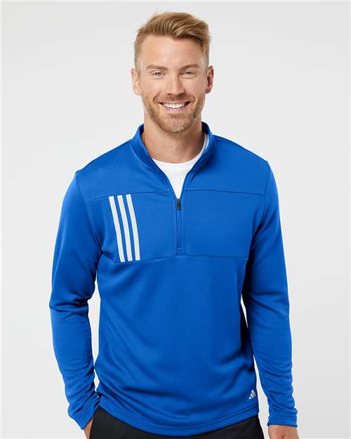 Men's 3-Stripes Double Knit Quarter-Zip Pullover