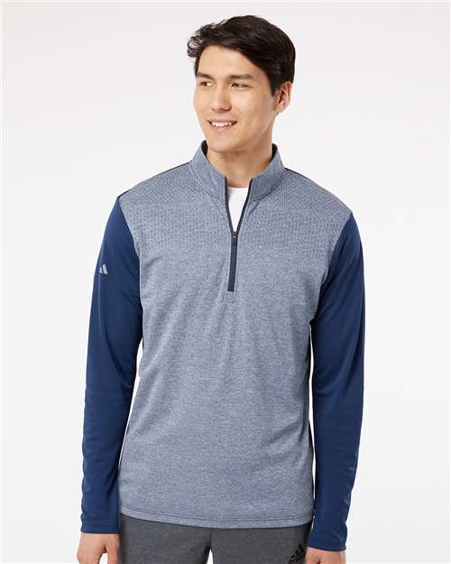 Men's Heather Block Print Quarter-Zip Pullover
